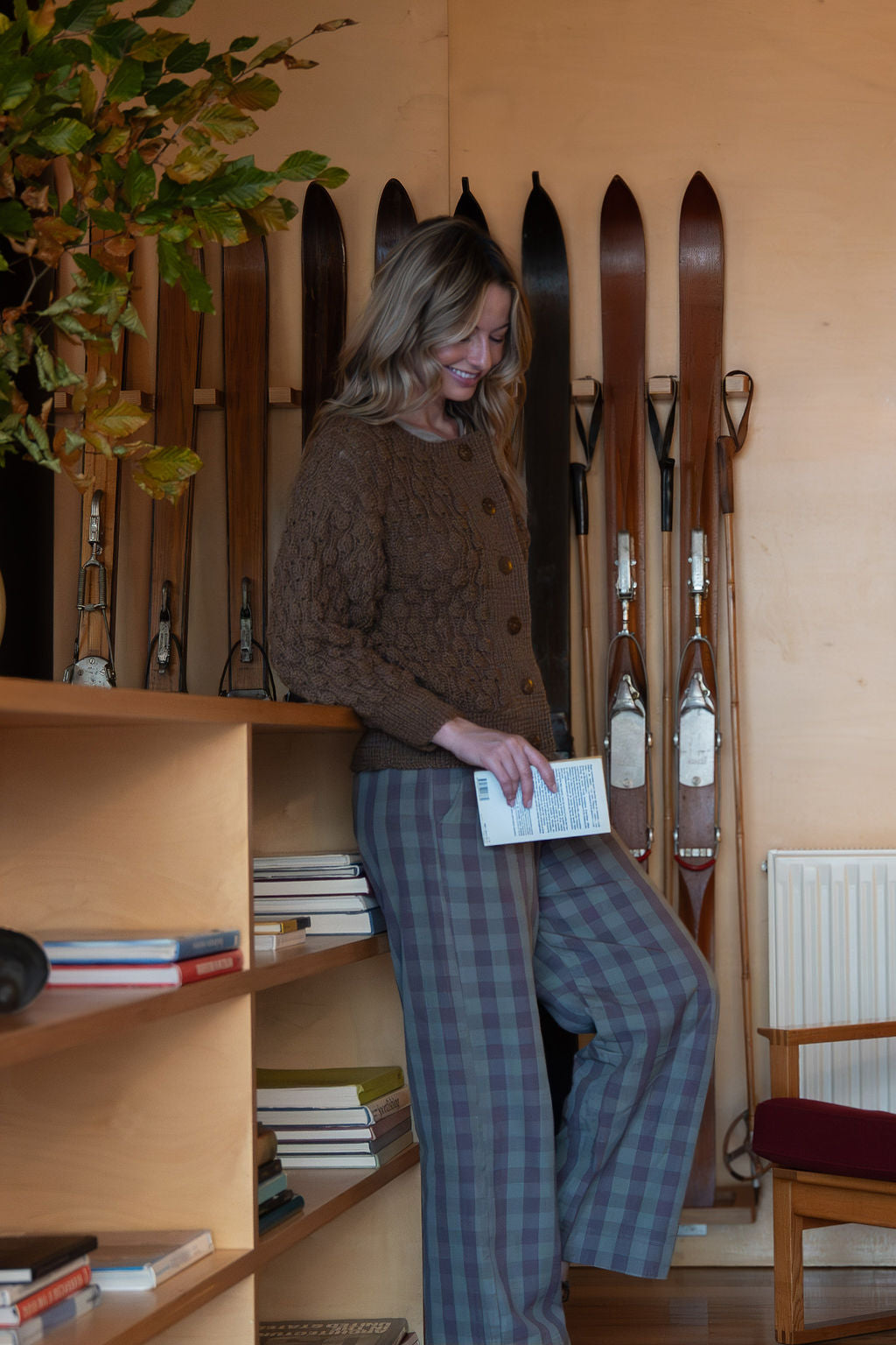 Quinn Wool Cardigan in Light Brown