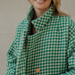 Portuguese Wool Polly Coat in Green and White Check Made to Order