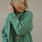 Portuguese Wool Polly Coat in Green and White Check Made to Order