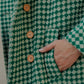 Portuguese Wool Polly Coat in Green and White Check Made to Order