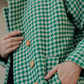 Portuguese Wool Polly Coat in Green and White Check Made to Order
