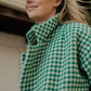 Portuguese Wool Polly Coat in Green and White Check Made to Order