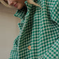 Portuguese Wool Polly Coat in Green and White Check Made to Order