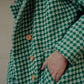 Portuguese Wool Polly Coat in Green and White Check Made to Order