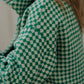 Portuguese Wool Polly Coat in Green and White Check Made to Order