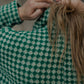 Portuguese Wool Polly Coat in Green and White Check Made to Order