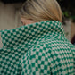 Portuguese Wool Polly Coat in Green and White Check Made to Order