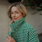 Portuguese Wool Polly Coat in Green and White Check Made to Order