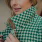 Portuguese Wool Polly Coat in Green and White Check Made to Order