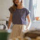 Katie Handwoven Cotton Set in Periwinkle and Kelly Green - XS Pants Left