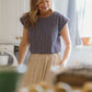 Katie Handwoven Cotton Set in Periwinkle and Kelly Green - XS Pants Left