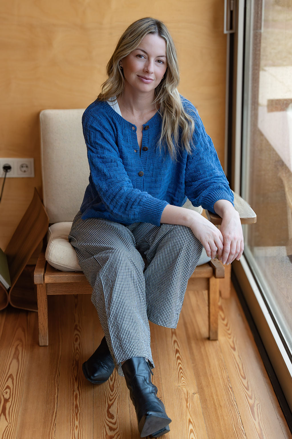 Hazel Cotton Cardigan in Periwinkle