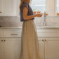 Katie Handwoven Cotton Set in Periwinkle and Kelly Green - XS Pants Left