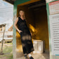 Vest Shirt in Black Linen