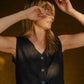 Vest Shirt in Black Linen