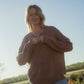 Mindy Textured Knit Henley in Dusty Rose Made to Order