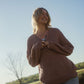 Mindy Textured Knit Henley in Dusty Rose Made to Order