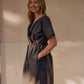 Rose Drawstring Dress in Pale Grey Linen