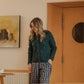 Hand Knit Nepali Wool Jill Sweater in Emerald Green Made to Order