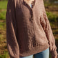 Mindy Textured Knit Henley in Dusty Rose Made to Order