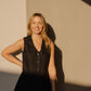 Marcy Mini Dress in Black Linen