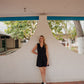 Marcy Mini Dress in Black Linen