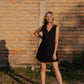 Marcy Mini Dress in Black Linen