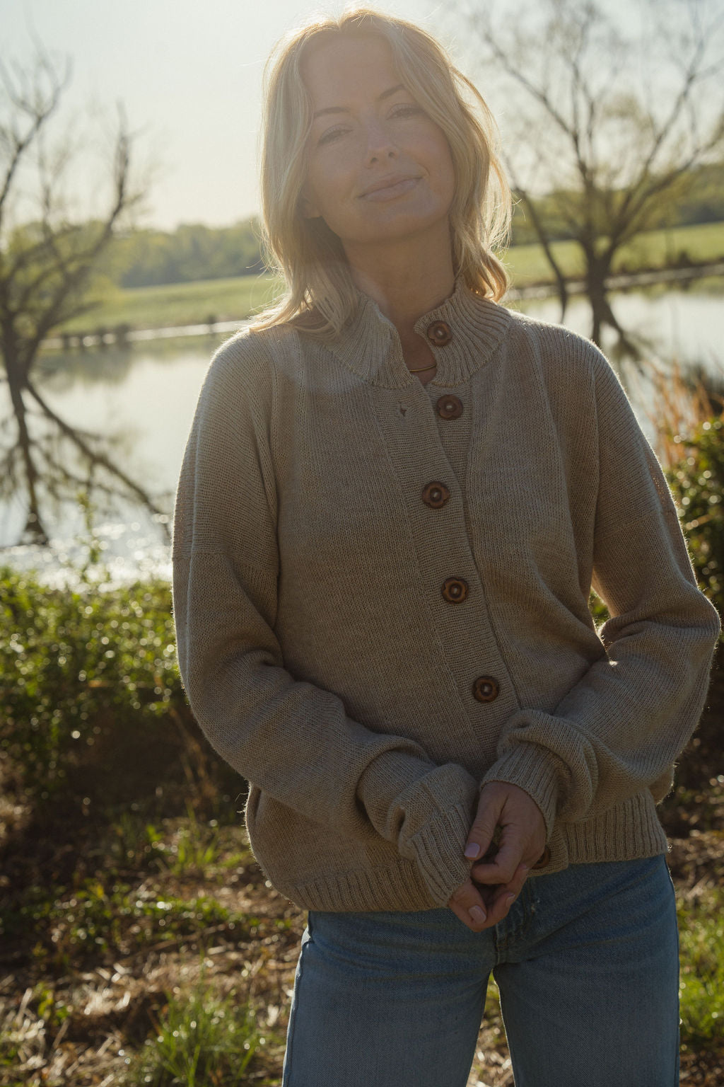 Alpaca Chrishell Cardigan in Beige Made to Order
