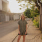 Marcy Mini Dress in Black Linen