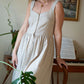 Mia Linen Dress in Cream Plaid Linen - S Left