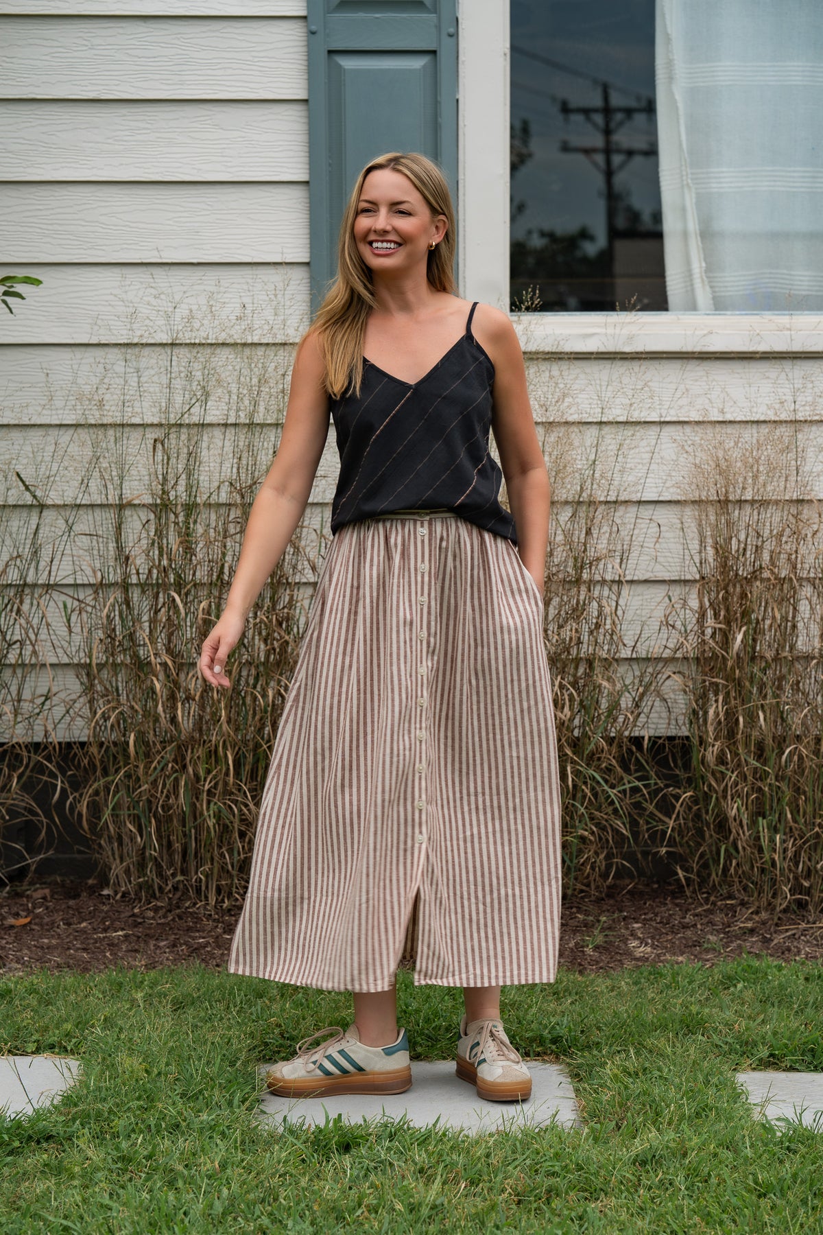 Perry Gathered Midi Skirt