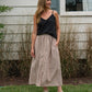Bias Cut Tank in Black Handwoven Cotton