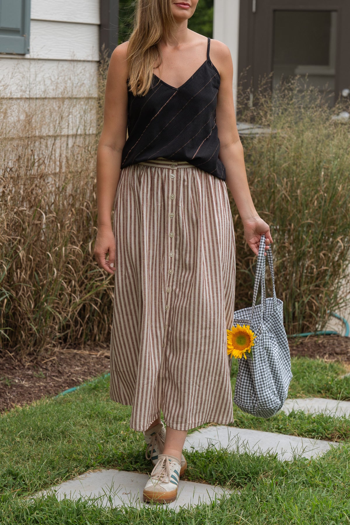 Perry Gathered Midi Skirt