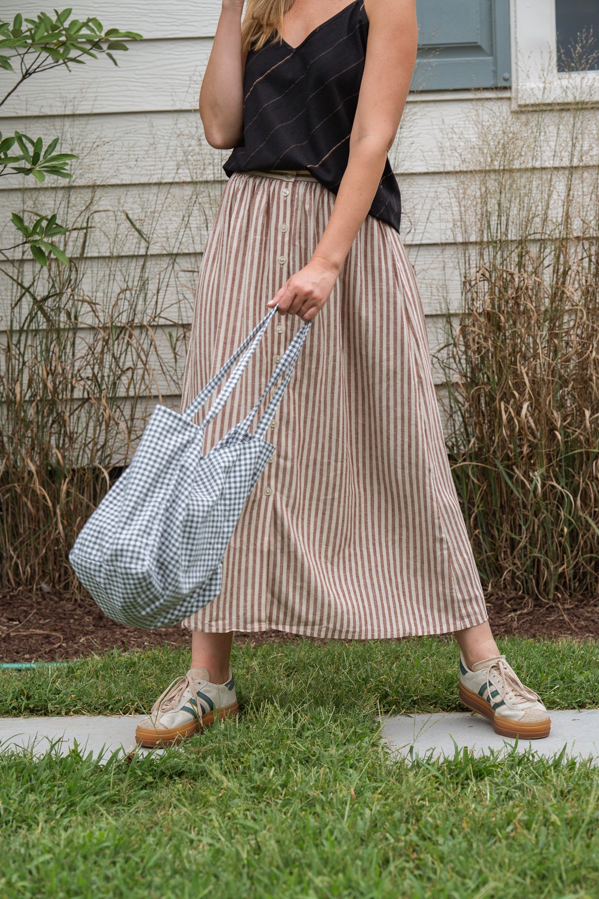 Perry Gathered Midi Skirt