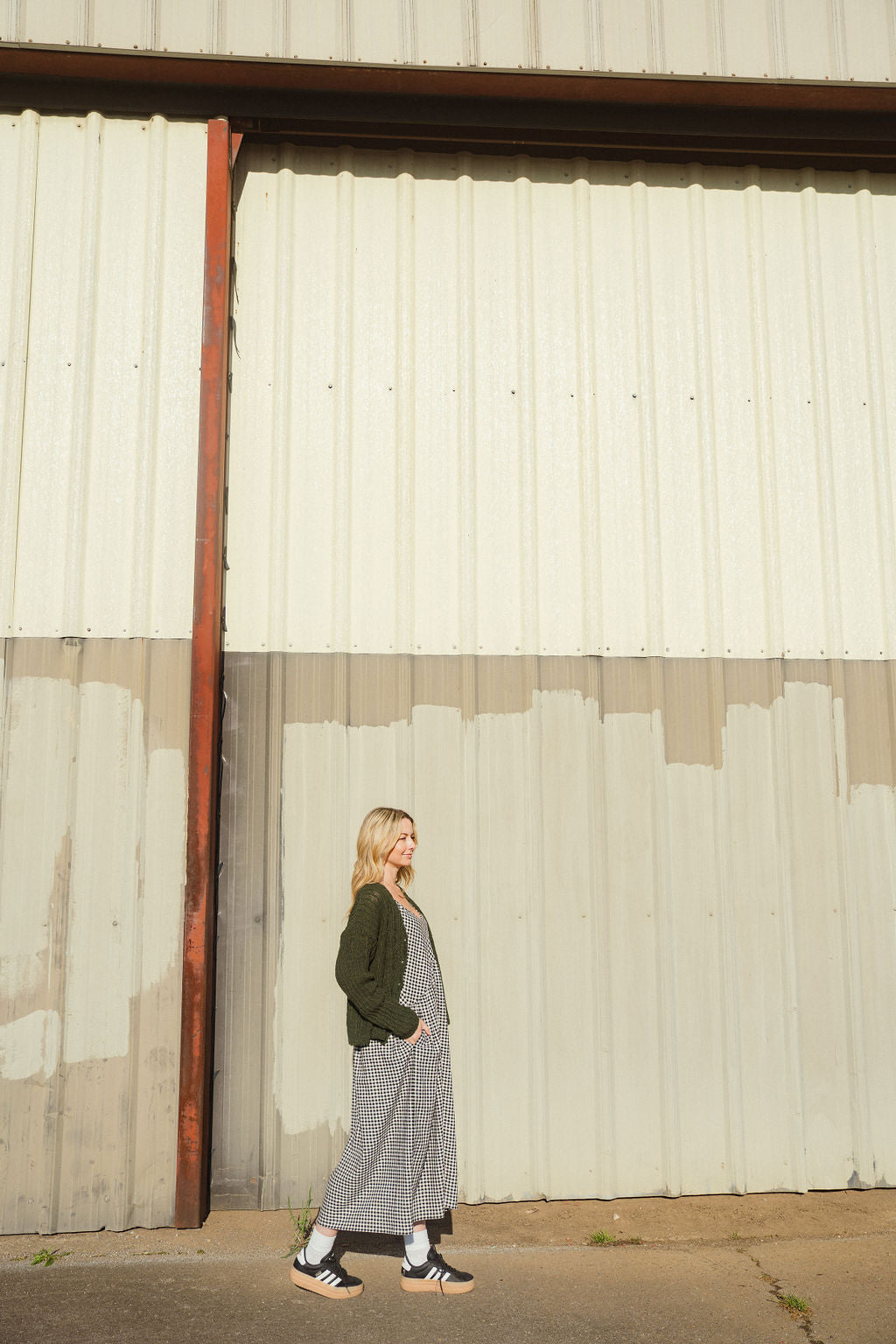 Cara Ribbed Cardigan in Nettle Allo and Cotton Dark Green Made to Order