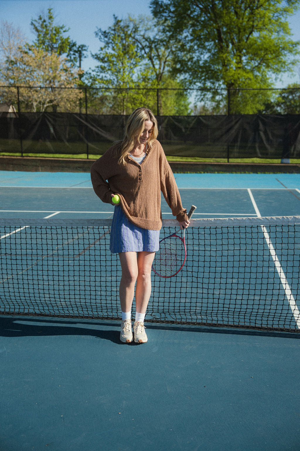 Dorothy Cotton Sweater in Mauve Brown Made to Order