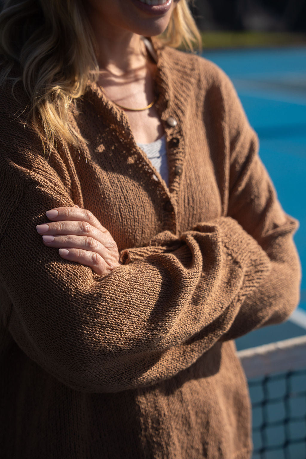Dorothy Cotton Sweater in Mauve Brown Made to Order