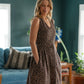 June Dress in Plum Tie Dye Linen