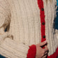 Agnes Mohair Cardigan in Natural White and Red