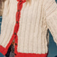 Agnes Mohair Cardigan in Natural White and Red
