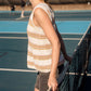 Jane Hand Knit Cotton Striped Tank - L Left