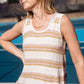 Jane Hand Knit Cotton Striped Tank - L Left