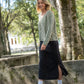 Finn V-Neck Cotton Sweater in Sage and Cream Made to Order
