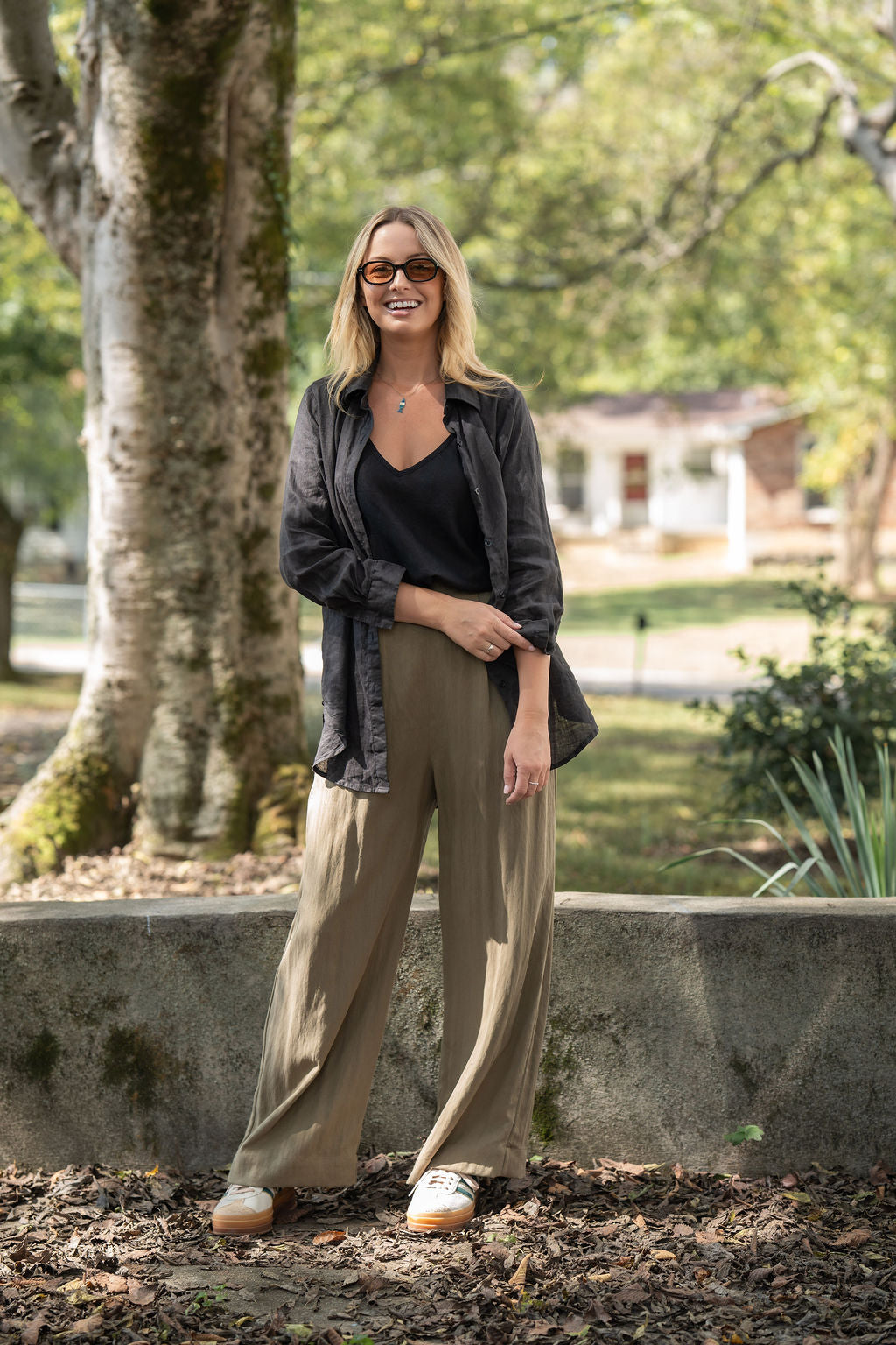 Button-Up Shirt in Black Linen Made to Order