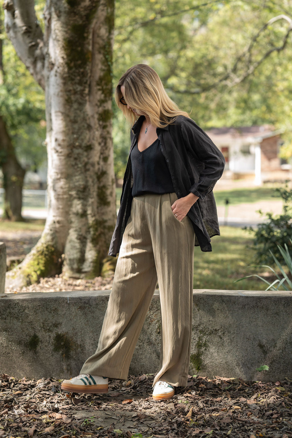 Button-Up Shirt in Black Linen Made to Order