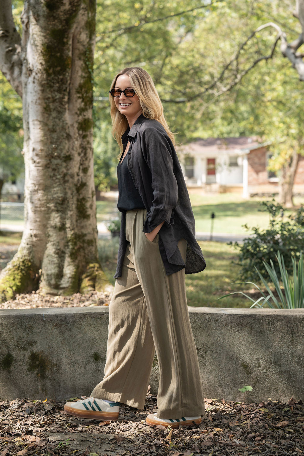 Button-Up Shirt in Black Linen Made to Order