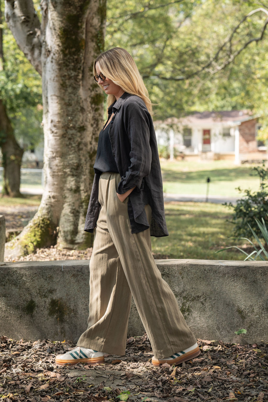 Button-Up Shirt in Black Linen Made to Order