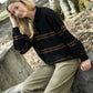 Imogene Oversized Wool Henley in Black and Brown Made to Order