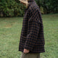 Portuguese Wool Pieper Coat in Black and Brown Check Made to Order