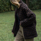 Portuguese Wool Pieper Coat in Black and Brown Check Made to Order